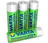 Varta Pila precargada Mignon de Ni-Mh Rechargeable Ready2Use (AA, 2400 mAh, paquete de 4 unidades), recargable sin efecto de memoria - Lista para usar, incluye caja de almacenamiento