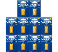 VARTA Pilas 9V Alcalinas, Pilas 9v Cuadradas de Alto Rendimiento, VARTA Longlife, Ultra Larga Duración, Energía Continua, Ideal para Detectores de Humo, Micrófonos Inalámbricos, Pedales de Guitarra,