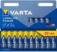 Varta pilas aa, 20 unidades, longlife power, alcalinas, 1,5 v, ideal p