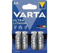 VARTA Pilas AA de litio, paquete de 4, Ultra Lithium, 1,5V, aptas para cámaras digitales, juguetes, dispositivos GPS, para deportes y actividades al aire libre