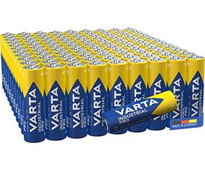 VARTA Pilas AA, paquete de 100, Industrial Pro, Baterías Alcalinas, 1,5V, paquete de almacenamiento de embalaje ecológico, Made in Germany [Exclusivo en Amazon]