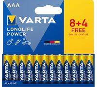 Varta Pilas AAA Longlife Power – Pack 12 (8+4)