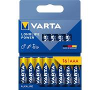 VARTA Pilas AAA, Pack de 16, Longlife Power, alcalinas | LR03 1,5 V, Made in Germany, conservación hasta 10 años, para consola de juegos, cepillo de dientes, ratón, mando o linterna