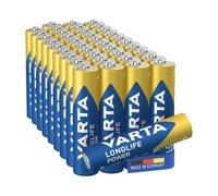 VARTA Pilas AAA, Pack de 40Tray, Longlife Power, alcalinas | LR03 1,5 V, Made in Germany, conservación hasta 10 años, para consola de juegos, cepillo de dientes, ratón, mando o linterna