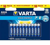 VARTA Pilas AAA, paquete de 10, Longlife Power, Alcalinas, 1,5V, para juguetes, ratones inalámbricos, linternas eléctricas, Made in Germany
