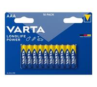 Varta Pilas AAA Longlife Power Alcalinas 1,5V Paquete de 10 – Hecho en Alemania