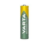 VARTA Pilas AAA, recargables, Pack de 4, Recharge Accu Recycled | 800 mAh pila Ni-MH, Tamaño HR03 1,2 V, precargadas, sin efecto memoria, de material reciclado al 25 %, para Linterna