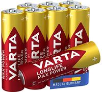 VARTA Pilas alcalinas Longlife Max Power AA (paquete de 8), fabricadas en Alemania (el embalaje puede variar)