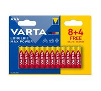 Varta Pilas alcalinas Longlife Max Power Micro 12 Bl. 8+4, (AAA/LR03)