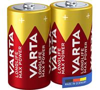 VARTA Pilas C Baby, paquete de 2, Longlife Max Power, Alcalinas, 1,5V, aptas para cámaras digitales, controladores, monitores de presión arterial, Made in Germany