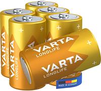 VARTA Pilas C Baby, paquete de 6, Longlife, Alcalinas, 1,5V, aptas para mandos a distancia, despertadores, radios, relojes de pared, Made in Germany