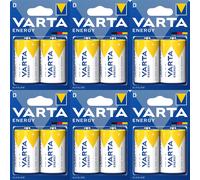 VARTA Pilas D Alcalinas de Alto Rendimiento, VARTA Energy, Larga Duración, Energía Potente y Continua, Ideal para Linternas de Alto Consumo, Radios Portátiles, Juguetes Grandes, Equipos de Sonido y
