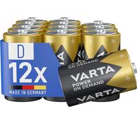VARTA Pilas D Mono, paquete de 12, Power On Demand, alcalinas, para accesorios de ordenador, paquete de almacenamiento, flexibles, potentes, para Smart Home, Made in Germany