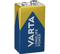 VARTA Pilas de 9V, paquete de 1, Longlife Power, Alcalina, para detectores de incendios, detectores de humo, micrófonos