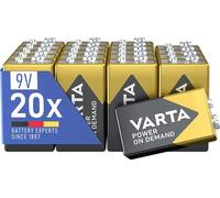 VARTA Pilas de Bloque 9V, paquete de 20, Power on Demand, Alcalinas, paquete de almacenamiento, inteligentes, flexibles, potentes, aptas para detectores de humo
