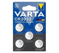 VARTA Pilas de Botón CR2032 de litio, paquete de 5, Power on Demand, Lithium, 3V, embalaje seguro para niños, para dispositivos Smart Home, llaves de coche