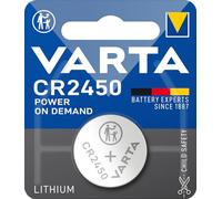 VARTA Pilas de Botón CR2450, paquete de 10, Power on Demand, Lithium, 3V, embalaje seguro para niños, para dispositivos Smart Home, llaves de coche y otras aplicaciones