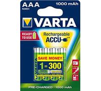Varta Power Accu - Pilas recargables NiMH AAA 1000 mAh (Paquete de 4)