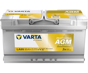 VARTA Professional Dual Purpose AGM (LA95) 12 V 95 Ah 850 A - Batería húmeda para caravanas, caravanas y barcos - Batería de arranque y suministro resistente de alta demanda de energía - Batería de