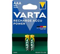 VARTA Recargable Accu 2 AAA 800mAh R2U, Verde/Gris