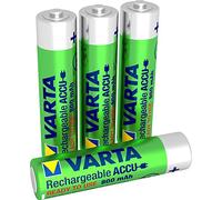 VARTA Recharge Accu Power, recargable - Pilas de NiMH AAA Micro (paquete de 4 unidades, 800 mAh) - Recargables sin efecto de memoria - Listo para usar