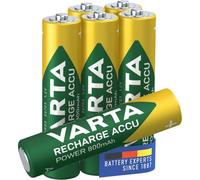VARTA Recharge Accu Power, recargable - Pilas de NiMH AAA Micro (paquete de 6 unidades, 800 mAh) - Recargables sin efecto de memoria - Listo para usar