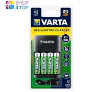 VARTA USB Quattro 57652 Cargador Baterías AA AAA con 4x AA Recargables