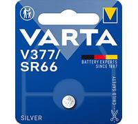 Varta V377 / SR66 - Pack de 1 pila (óxido de plata, 1.55 V, 24 mAh), Gris | embalaje seguro para niños, tecnología óxido de plata, sin mercurio, para termómetro, pulsómetro o llave de coche