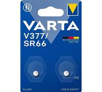 Varta v377 / sr66 - pack de 2 pila (óxido de plata, 1.55 v, 24 mah). | embalaje seguro para niños, tecnología óxido de plata, sin mercurio, para termómetro, pulsómetro o llave de coche