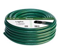 Vartco Manguera de agua ligera de 3 capas, manguera de jardín, manguera flexible de poliéster, trenzado en cruz, resistente a los rayos UV, 25 bar, 30 m, verde/negro