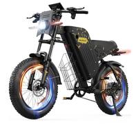 VARUN Bicicleta Electrica para Adultos, 20" x 4,0 Fat Bike Electrica, Batería Extraíble de 48V 20,8Ah, Suspensión Total, Pantalla LCD Inteligente, E-Bike para Hombre de 7 Velocidades