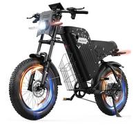 VARUN Bicicleta Electrica para Adultos, 20" x 4,0 Fat Bike Electrica, Batería Extraíble de 48V 20,8Ah, Suspensión Total, Pantalla LCD Inteligente, E-Bike para Hombre de 7 Velocidades