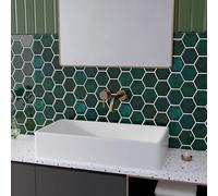VaryPaper 3d Azulejos Adhesivos Cocina Efecto Marmol Verde Oscuro 30.5cmx30.5cm 6 Piezas Baldosas Adhesivas pared Baño Impermeable Pegatinas de Baldosas Vinilo Adhesivo Pared Losetas Autoadhesivas