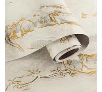 VaryPaper Papel Autoadhesivo pared Marmol Beige Oro Mate 40cmx200cm Papel Adhesivo para Muebles Marmol Vinilos para Puertas de Armario Papel Pintado pared Cocina Lavable Papel de pared Baño Encimera