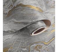 VaryPaper Papel de pared Marmol Gris Oro Mate 40cmx200cm Papel Autoadhesivo para Muebles Marmol Papel Adhesivo para Encimera Cocina Papel pared Baño Impermeable Papel Tapiz Comedor Mesa Armario