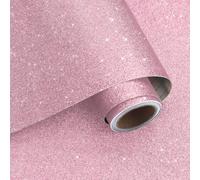 VaryPaper Papel Pintado Autoadhesivo con Purpurina Rosa 40cmx200cm Vinilo Adhesivo Muebles Papel para Forrar Muebles Papel Pintado pared Dormitorio Salon Proyecto Artesanal vinilicos para Armario