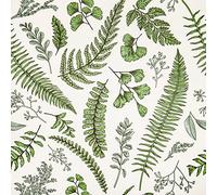 VaryPaper Papel Pintado Autoadhesivo Hojas Verdes Papel Adhesivo Flores para Muebles Acuarela Selva Tropical Papel Autoadhesivo Pared Mural Papel Tapiz Vintage Armarios Dormitorio Salon Baño 45cm×3m