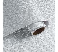 VaryPaper Papel Pintado con Efecto Metálico Plateado Grueso 40cmx200cm Vinilo Adhesivo Muebles Geometrico Hexágono Vinilo para Encimera de Cocina Frigorifico Papel Vinilico Adhesivo Baño Armarios