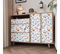 VaryPaper Papel Pintado Flores Elegante 44.5cmx200cm Vinilos para Muebles Blanco Mate Papel Tapiz Autoadhesivo Salon Dormitorio Baño Impermeable Vinilo Decorativo Armario Cajones Estanteria