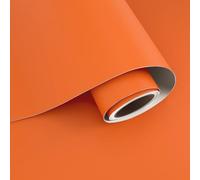 VaryPaper Papel Pintado Naranja Moderno Vinilo Adhesivo Muebles Mate 40cmx200cm Papel Pintado Autoadhesivo Infantil Salon Vinilos para Puertas de Armario Mesa Encimera Cocina Lavable Estanteria