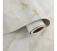 VaryPaper Papel tapiz autoadhesivo de mármol crema para encimeras de cocina, 40 x 800 cm, papel de contacto de ónix crema mate para muebles, parte trasera adhesiva, papel pintado de plástico para baño