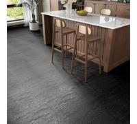 VaryStyle Azulejos de vinilo negros de 30,5 x 30,5 cm, con aspecto de madera negra, impermeables, para baño, azulejos de vinilo extraíbles para cocina, dormitorio, sótano, 6 hojas
