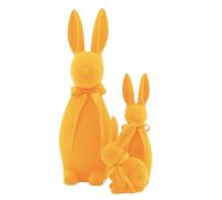 VARZI Conejo decorativo sentado con lazo decoración de Pascua 1956 (19 cm amarillo)
