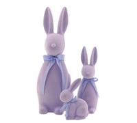 VARZI Conejo decorativo sentado con lazo decoración de Pascua 1956 (30 cm, morado)