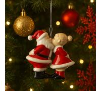 Varzi desde 1956 - Decoración navideña para árbol de Navidad, pareja de Papá Noel y Mrs. Claus besándose, decoración festiva para colgar 7 cm