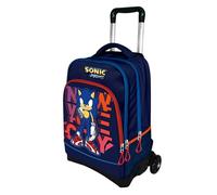 VARZI Mochila Trolley Sonic: Aventura y velocidad en movimiento, el compañero perfecto para los pequeños héroes, turquesa, big, Moderno