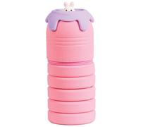 VARZI Olli Pop - Estuche 2 en 1 extensible de silicona - Portalápices con animal, altura ajustable, suave impermeable, diseño Kawaii, Conejo, Kawaii