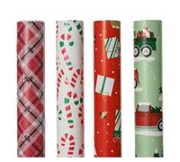 Varzi - Papel de regalo navideño de 4 variantes surtidas, rollo individual con motivos tradicionales, elegante para envolver regalos de Navidad, 500 cm - Varzi desde 1956
