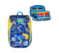 VARZI Seven School Pack Flyrocket Boy: Mochila Primino + Estuche Speed Pad completo, estilo y practicidad para la escuela 1956, multicolor, Small