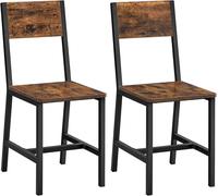 VASAGLE 2 sillas de comedor de 36 x 46,6 x 87,1 cm de color marrón y negro